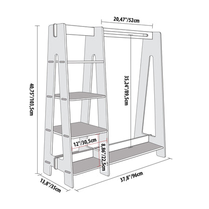 Clothing Rack with Shelves for Toddlers - Kindeco