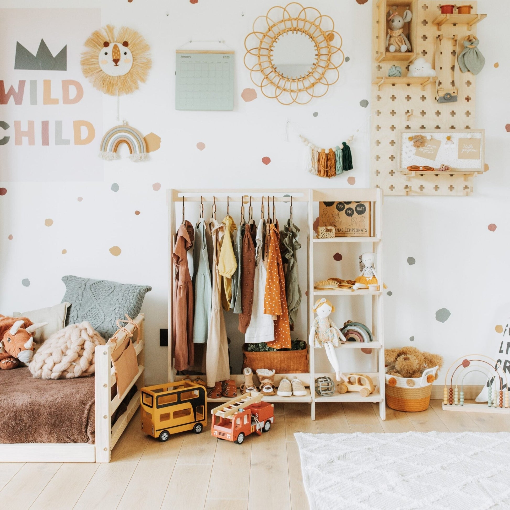 Clothing Rack with Shelves for Toddlers - Kindeco