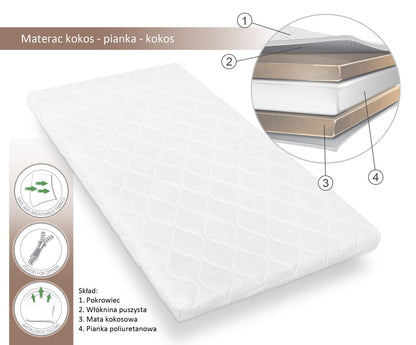 Cot Mattress 120x60cm – Coco - Foam - Coco - Kindeco