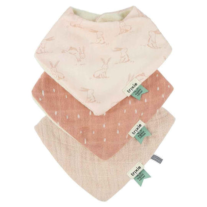 Cotton Bandana Scarves 3 - pack mix - Rosy Rabbit - Kindeco