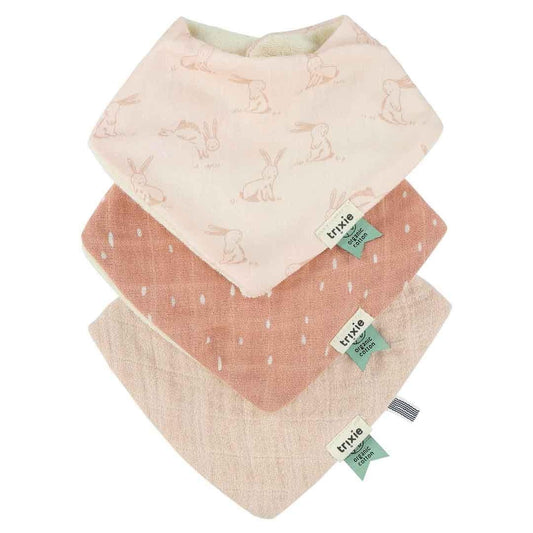 Cotton Bandana Scarves 3 - pack mix - Rosy Rabbit - Kindeco