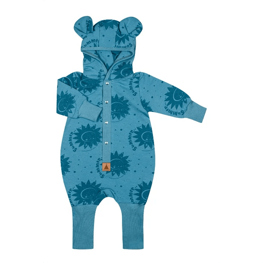 Eared Jumpsuit for Babies and Kids - Blue Suns - Kindeco