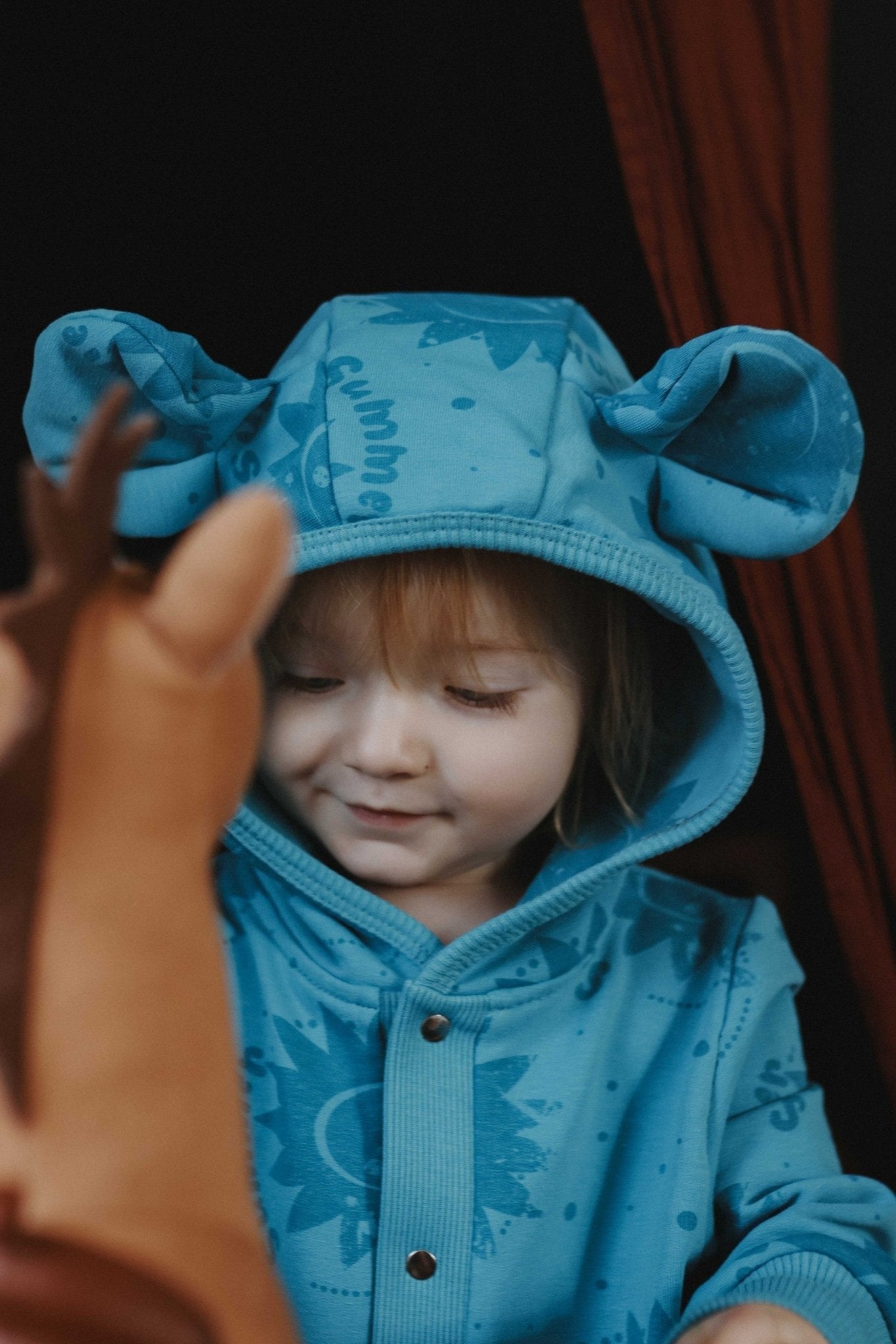 Eared Jumpsuit for Babies and Kids - Blue Suns - Kindeco