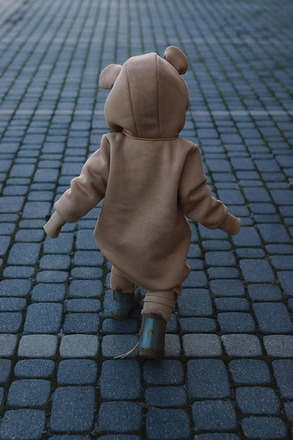 Eared Jumpsuit for Babies and Kids - Cacao - Kindeco