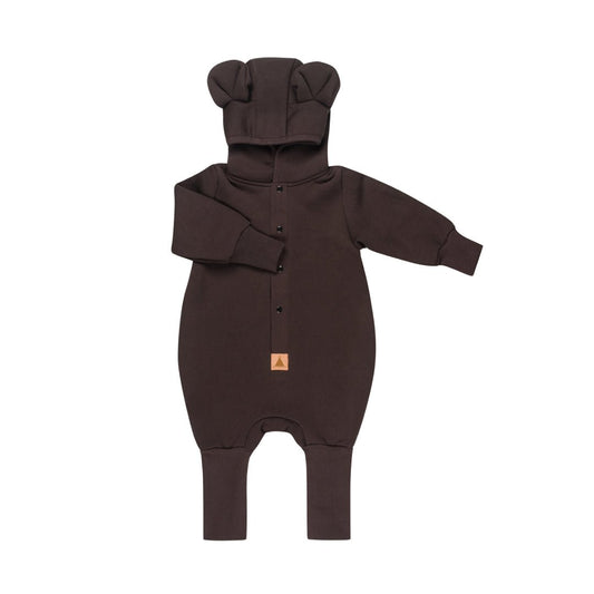 Eared Jumpsuit for Babies and Kids - Chocolate - Kindeco