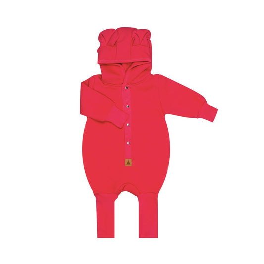 Eared Jumpsuit for Babies and Kids - Coral - Kindeco