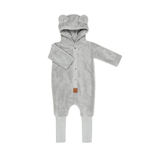 Eared Jumpsuit for Babies and Kids - Fuzzy Grey - Kindeco