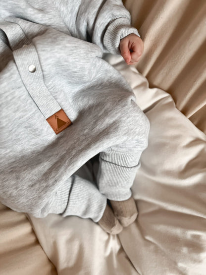 Eared Jumpsuit for Babies and Kids - Melange Grey - Kindeco