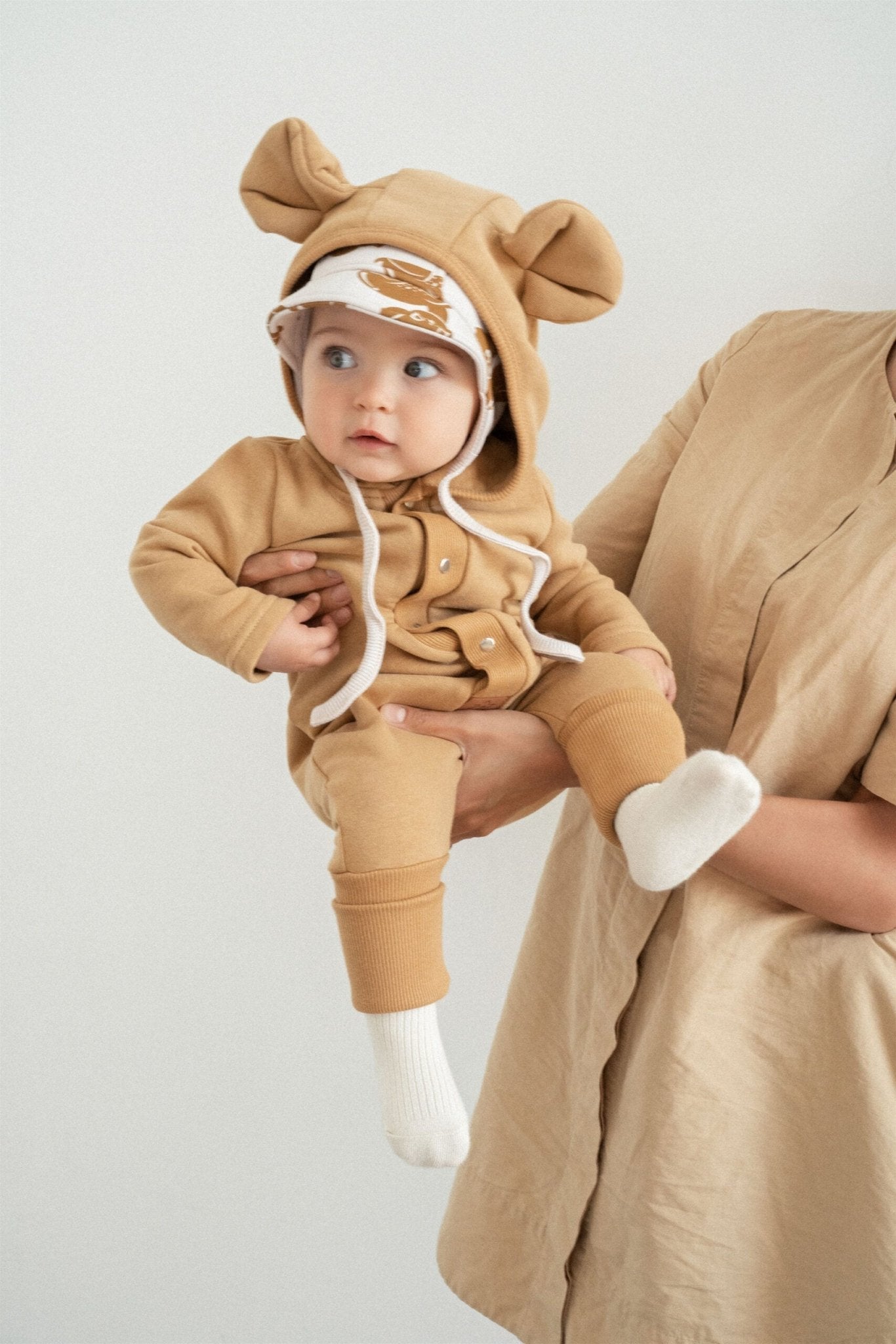 Eared Jumpsuit for Babies and Kids - Mustard - Kindeco