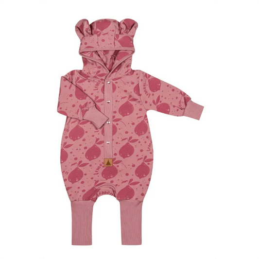 Eared Jumpsuit for Babies and Kids - Pink Lemons - Kindeco