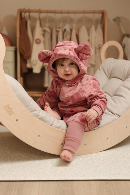 Eared Jumpsuit for Babies and Kids - Pink Lemons - Kindeco