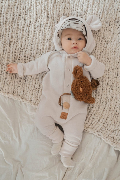 Eared Jumpsuit for Babies and Kids - Sand - Kindeco