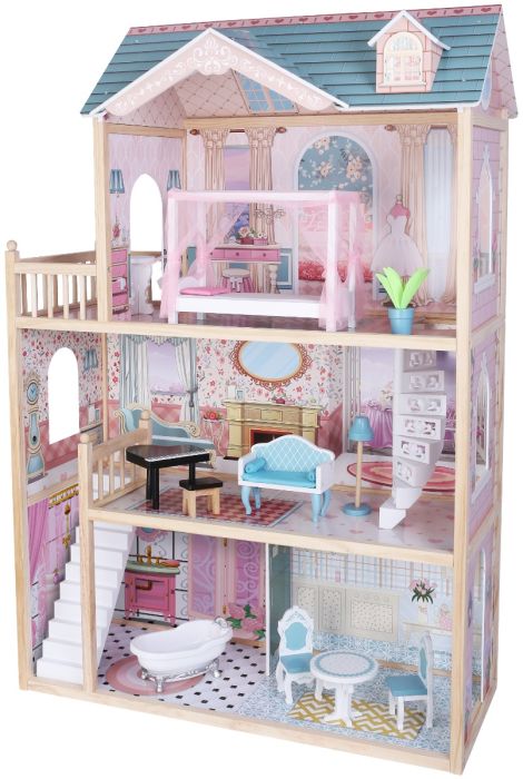 Wooden Dollhouse Emily with LED lights and furniture product image