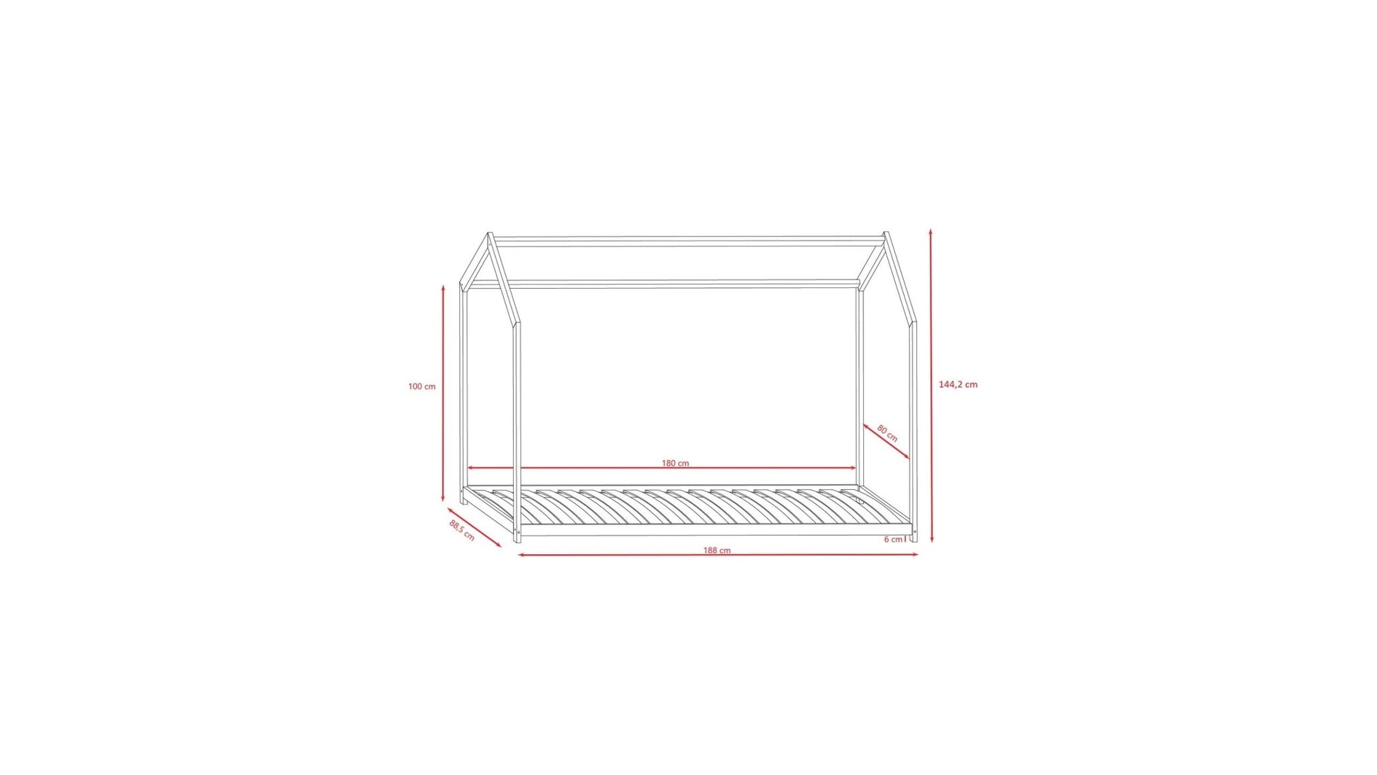 House Bed Bella - White - Kindeco