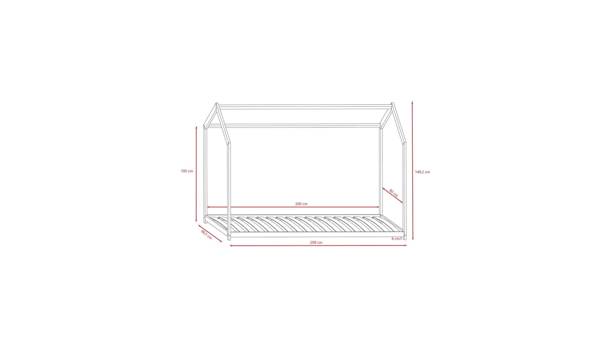 House Bed Bella - White - Kindeco