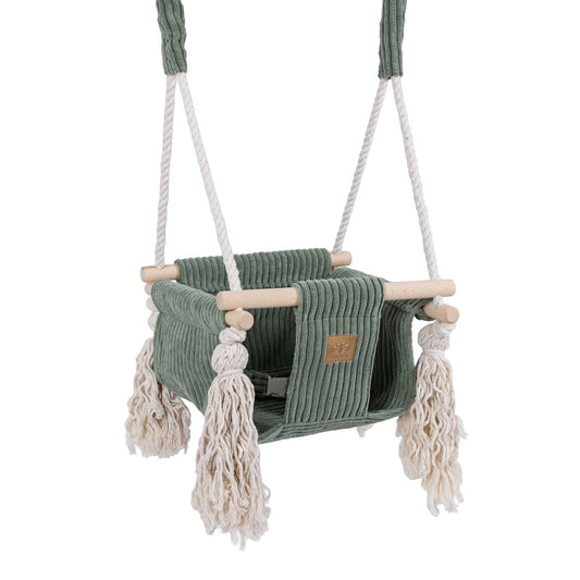 Indoor Baby Swing, Square - Olive Green - Kindeco
