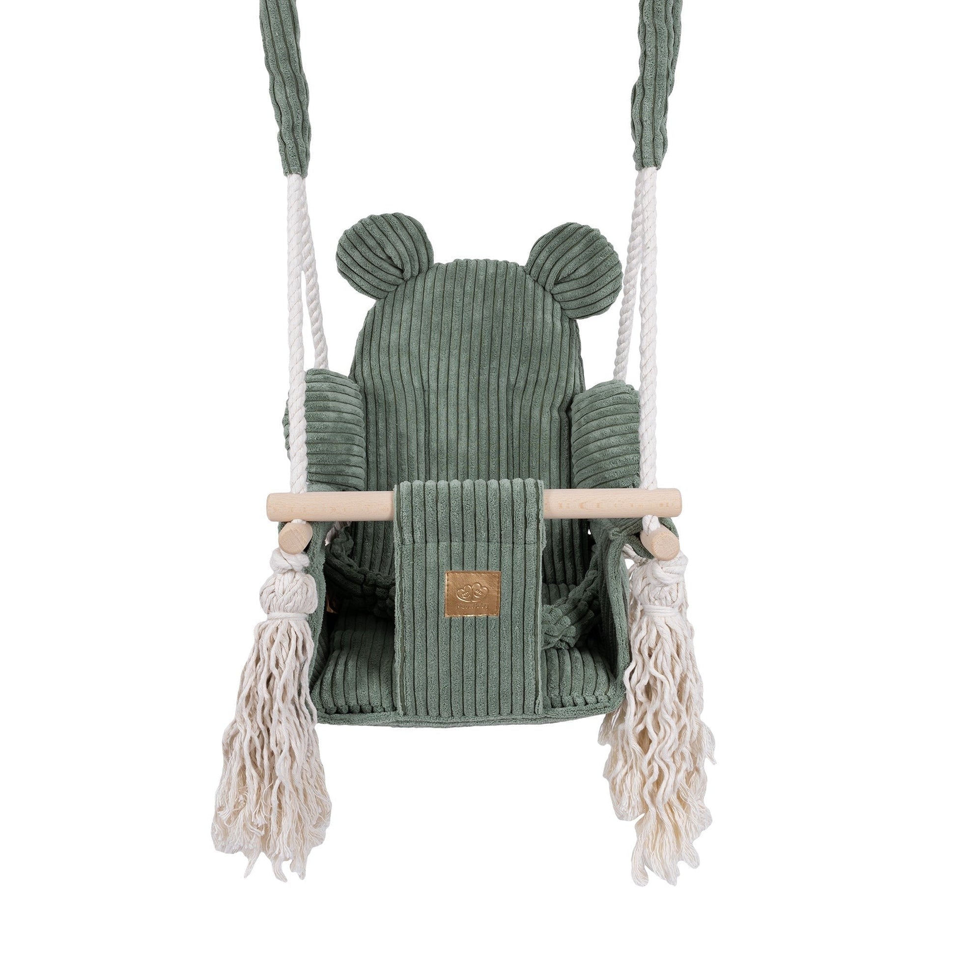 Indoor Baby Swing, Teddy - Olive Green - Kindeco