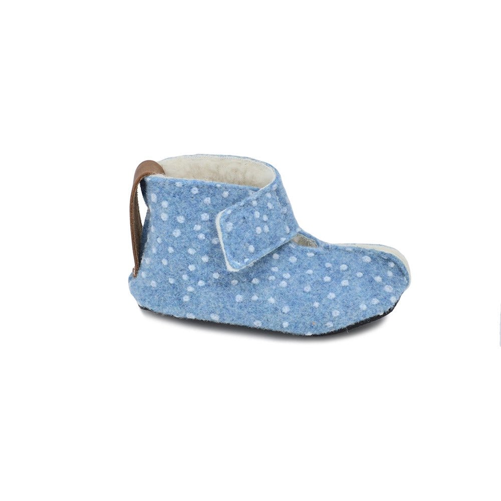 KAKU Children's Slippers - Blue with Dots - Kindeco