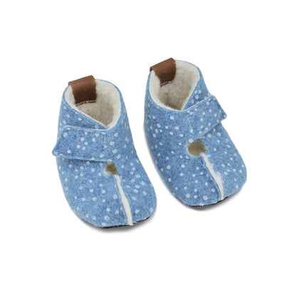 KAKU Children's Slippers - Blue with Dots - Kindeco