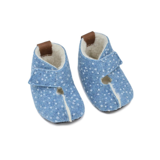 KAKU Children's Slippers - Blue with Dots - Kindeco