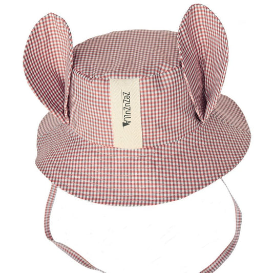 Kids Hat with Ears - Chequered - Kindeco