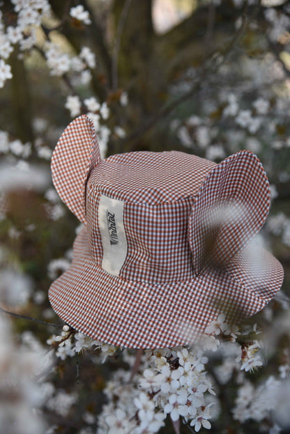 Kids Hat with Ears - Chequered - Kindeco