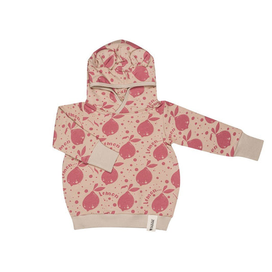 Kids Hoodie with Ears - Beige Lemons - Kindeco