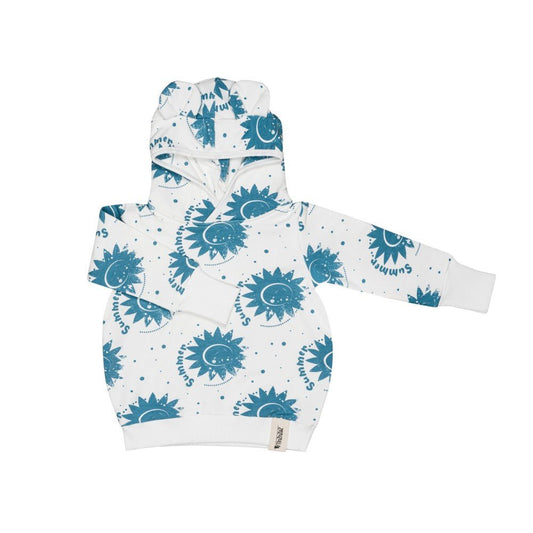 Kids Hoodie with Ears - Ecru Suns - Kindeco