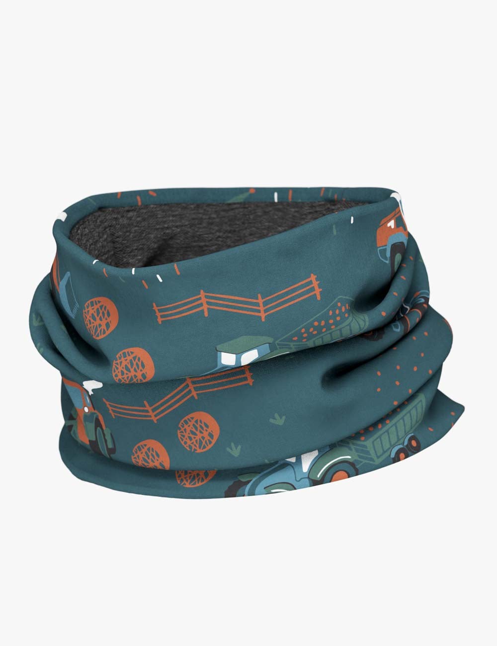 Kids Merino Neck Tube MOKKA - Tractors