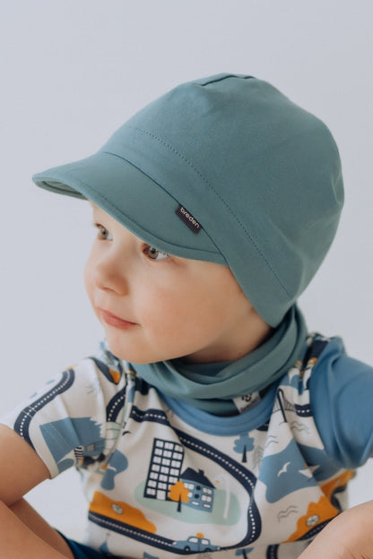 Kids Peaked Summer Hat SUN - Cotton Jersey - Kindeco