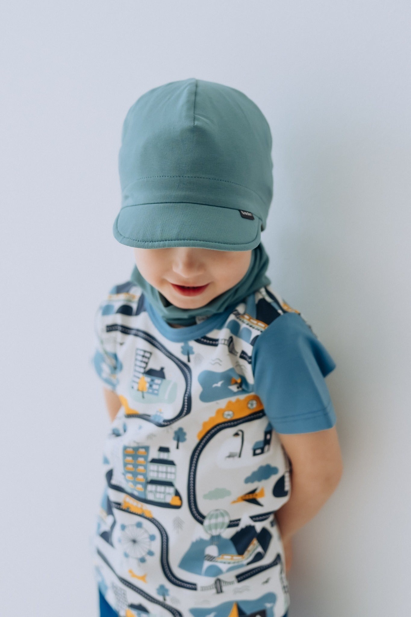 Kids Peaked Summer Hat SUN - Cotton Jersey - Kindeco