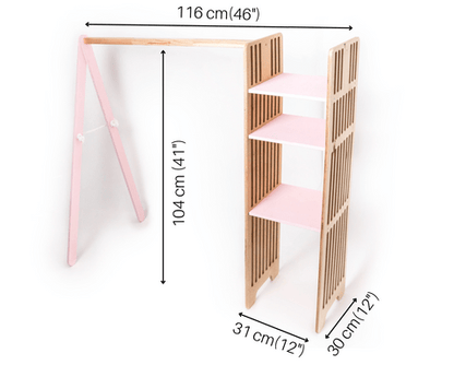 Kids Wooden Clothing Rack - Kindeco