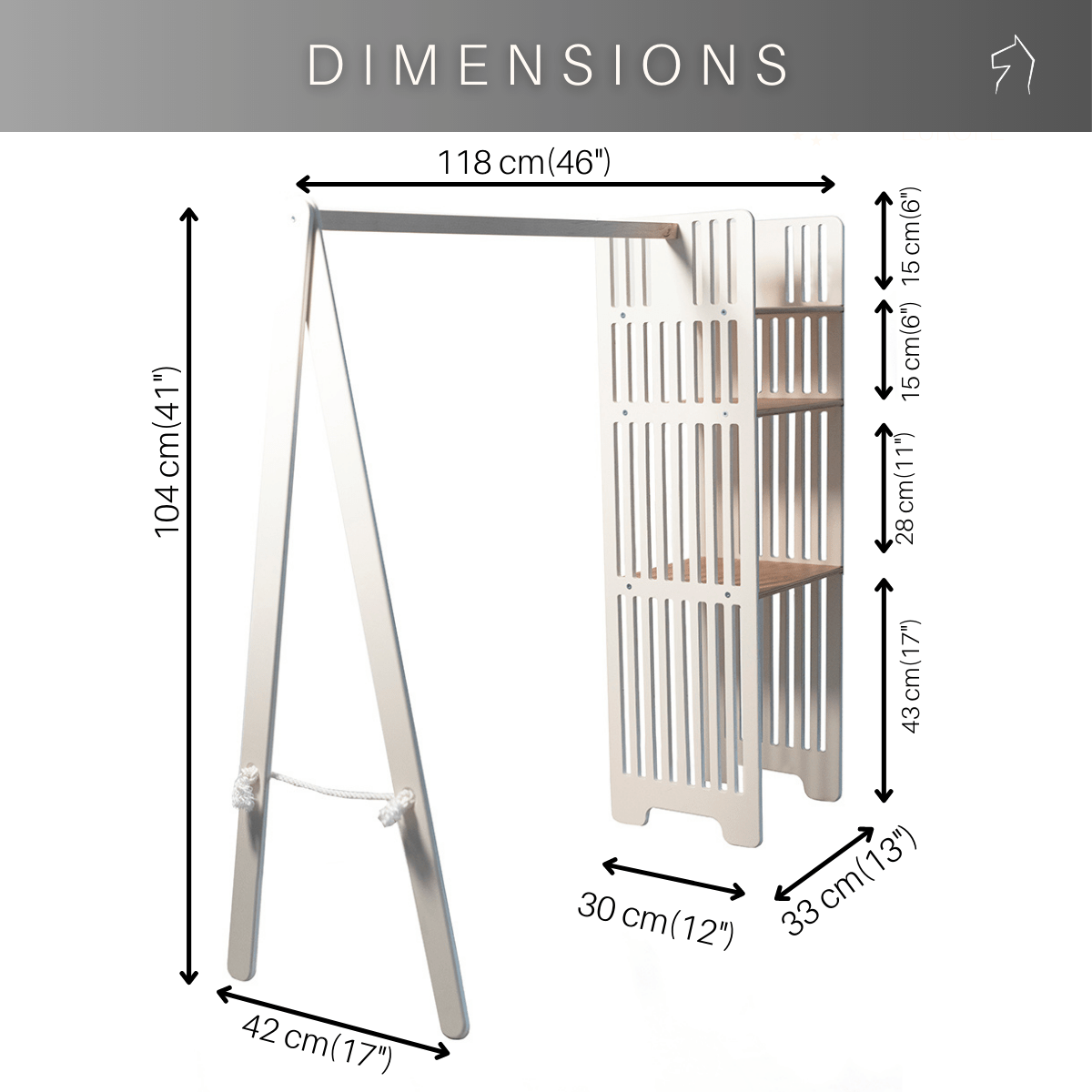 Kids Wooden Clothing Rack - Kindeco