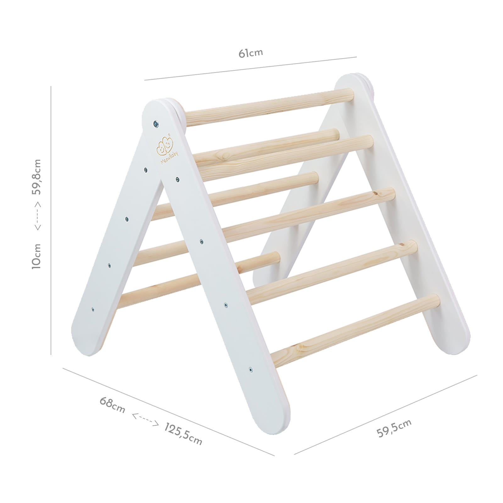Ladder With a Slide - Climbing Wall - White - Kindeco