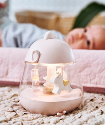 Lamp with Carousel and Music - Pink - Kindeco