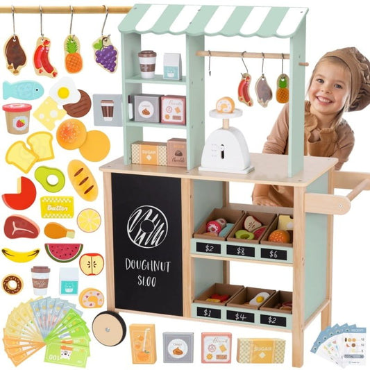 Large Wooden Food Truck Stand - 73 pcs - Kindeco