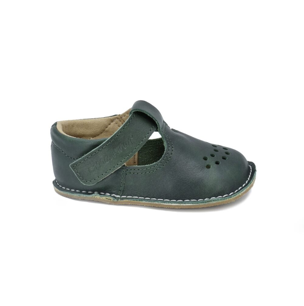 Leather Kids' Shoes Lusti - Dark Green - Kindeco
