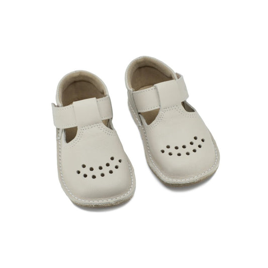 Leather Kids' Shoes Lusti - Natural White - Kindeco