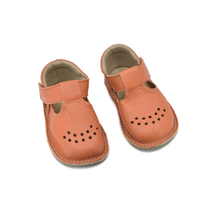 Leather Kids' Shoes Lusti - Orange - Kindeco