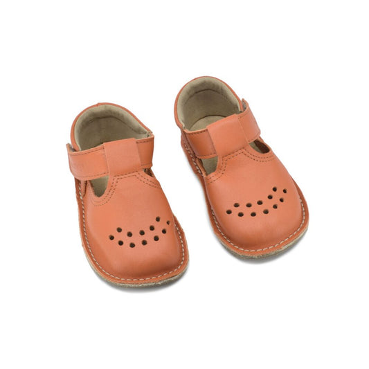 Leather Kids' Shoes Lusti - Orange - Kindeco