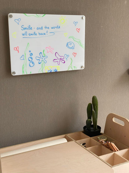 LUULA Acrylic Whiteboard For Montessori - Style Learning - Kindeco