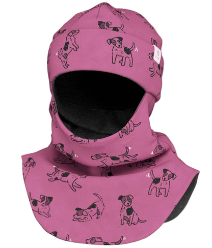 Merino Balaclava For Kids BREM - Pink Dogs