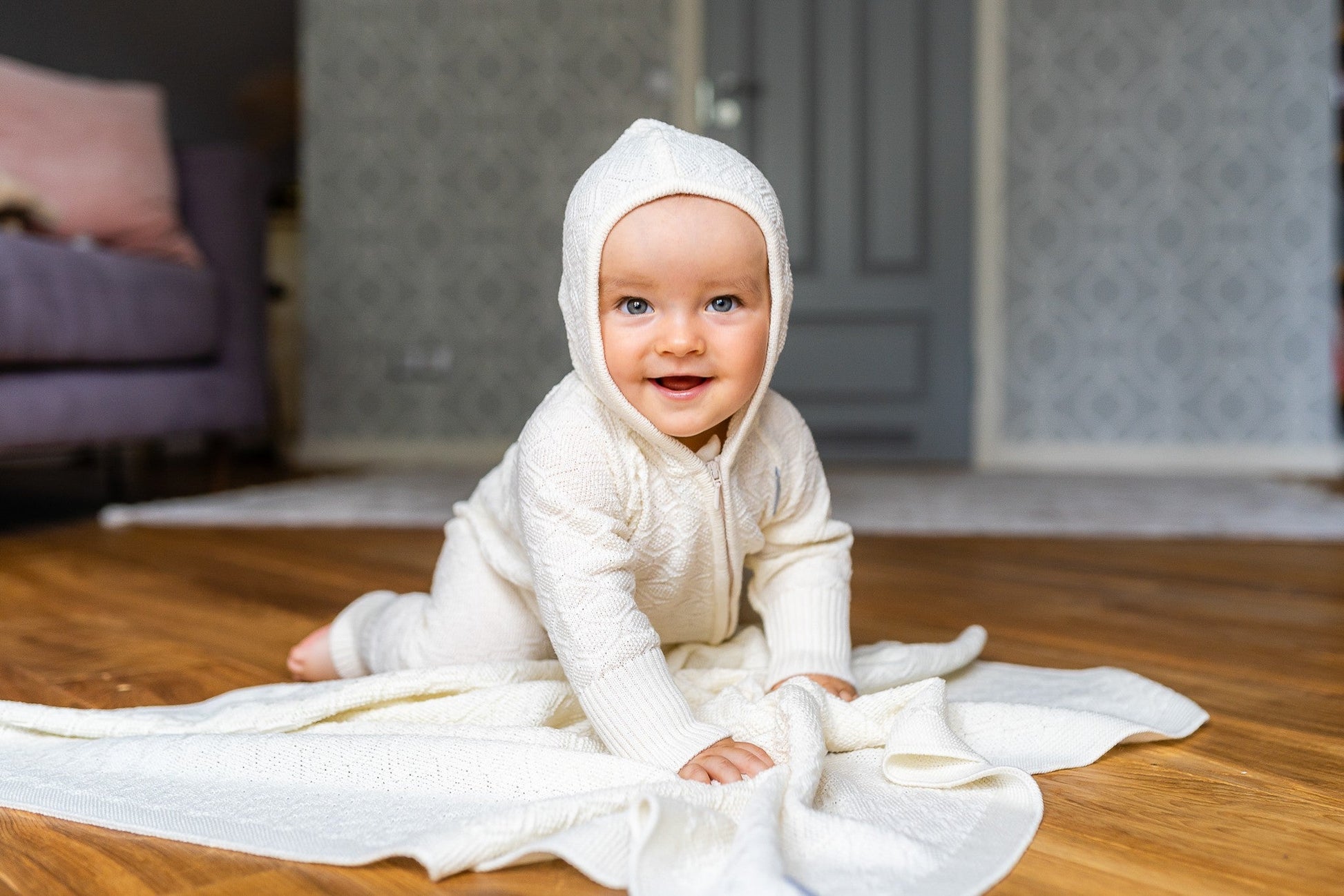 Merino Wool Baby Blanket - HAPPINESS Collection - Kindeco
