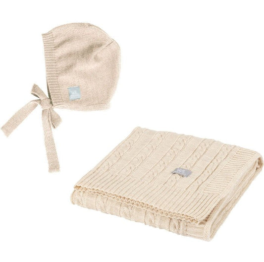 Merino Wool Baby Gift Set - Blanket & Bonnet (HOPE Collection) - Kindeco