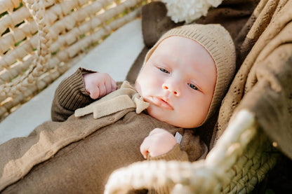 Merino Wool Baby Gift Set - Blanket, Romper & Bonnet (JOY Collection) - Kindeco