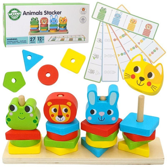 Montessori Puzzle Pyramid with Animals - Kindeco