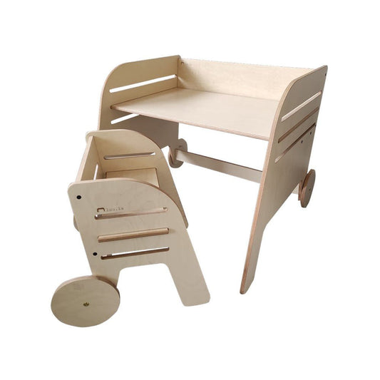 Montessori Table and Chair Set - Wagon Wheel - Kindeco