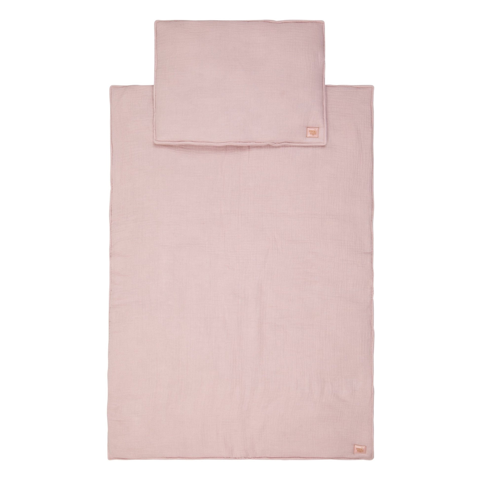 Muslin Baby Blanket + Pillow Set - Baby Pink - Kindeco