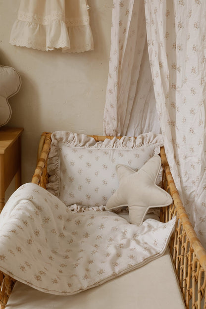 Muslin Baby Blanket + Pillow Set - Boho Flowers - Kindeco