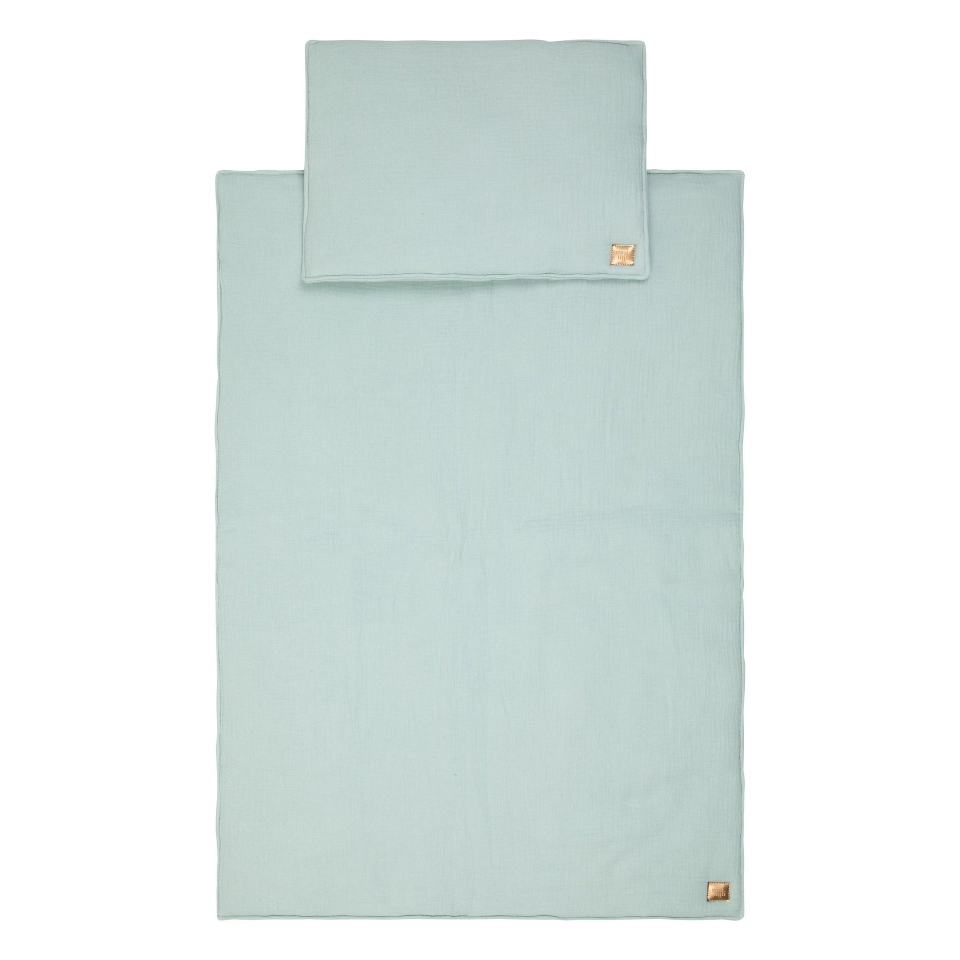 Muslin Baby Blanket + Pillow Set - Mint - Kindeco